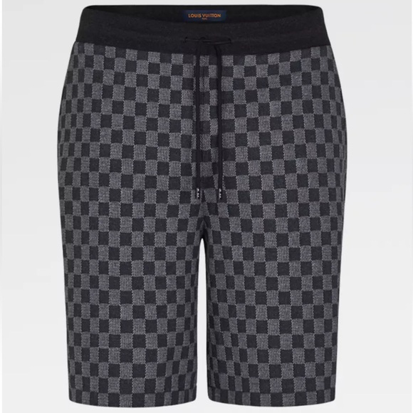 Louis Vuitton LVSE Damier Jacquard Gris Souri Grey Regular Fit Shorts L Large - Picture 1 of 16